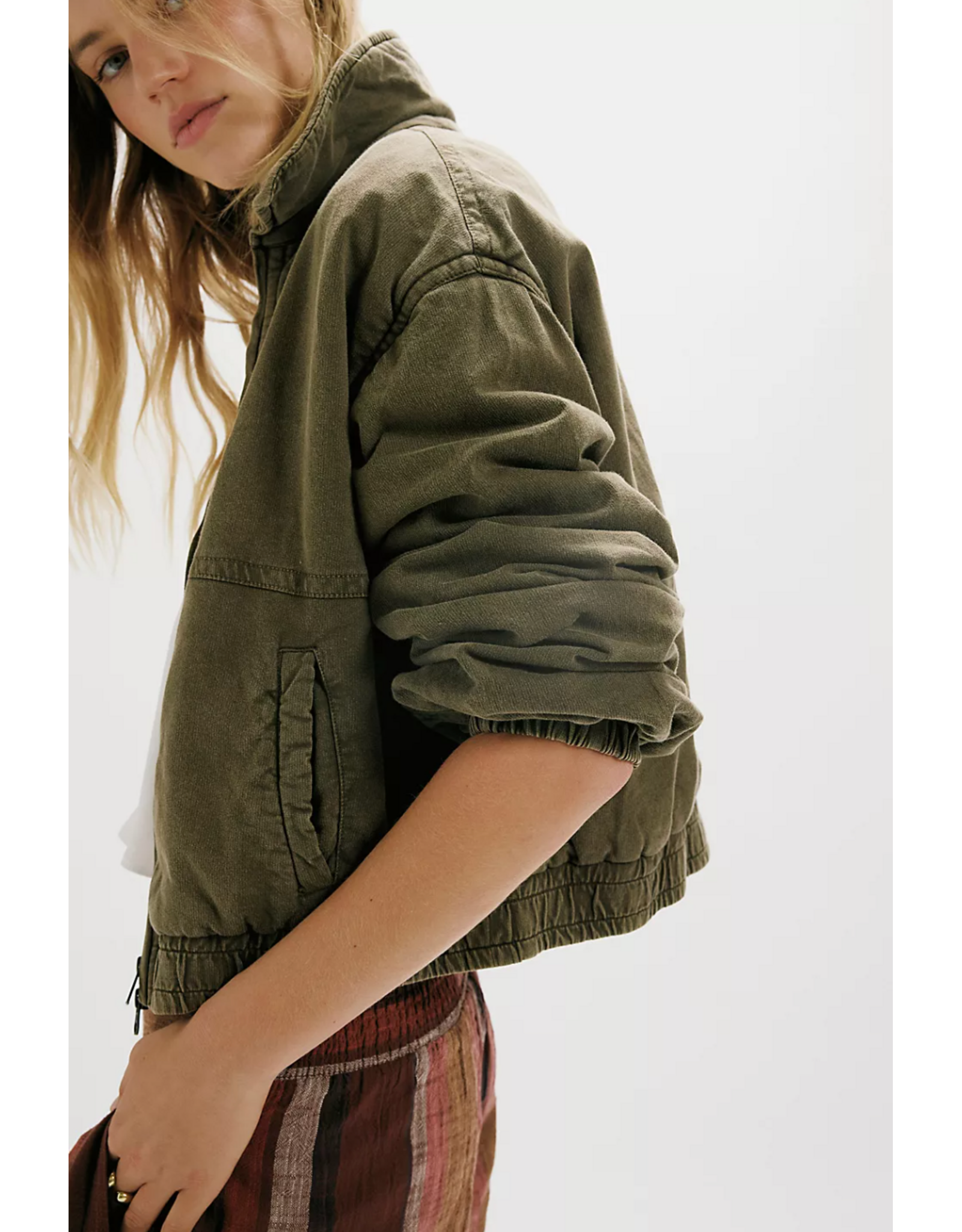 Free people Free People - We The Free Washed Birdie Jacket (Olive Green)