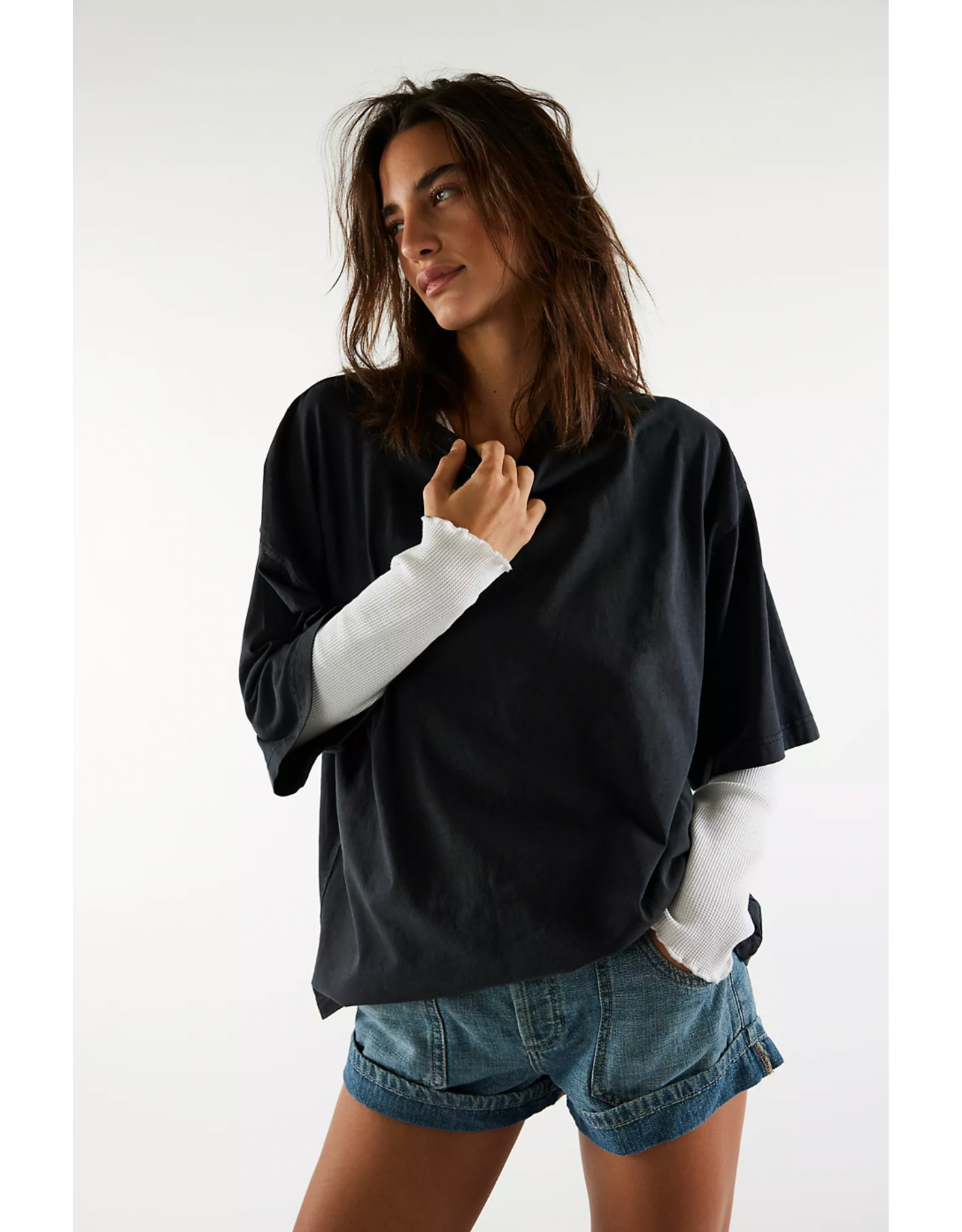 Free people Free People - We The Free Perfect Oversized Tee (Black)