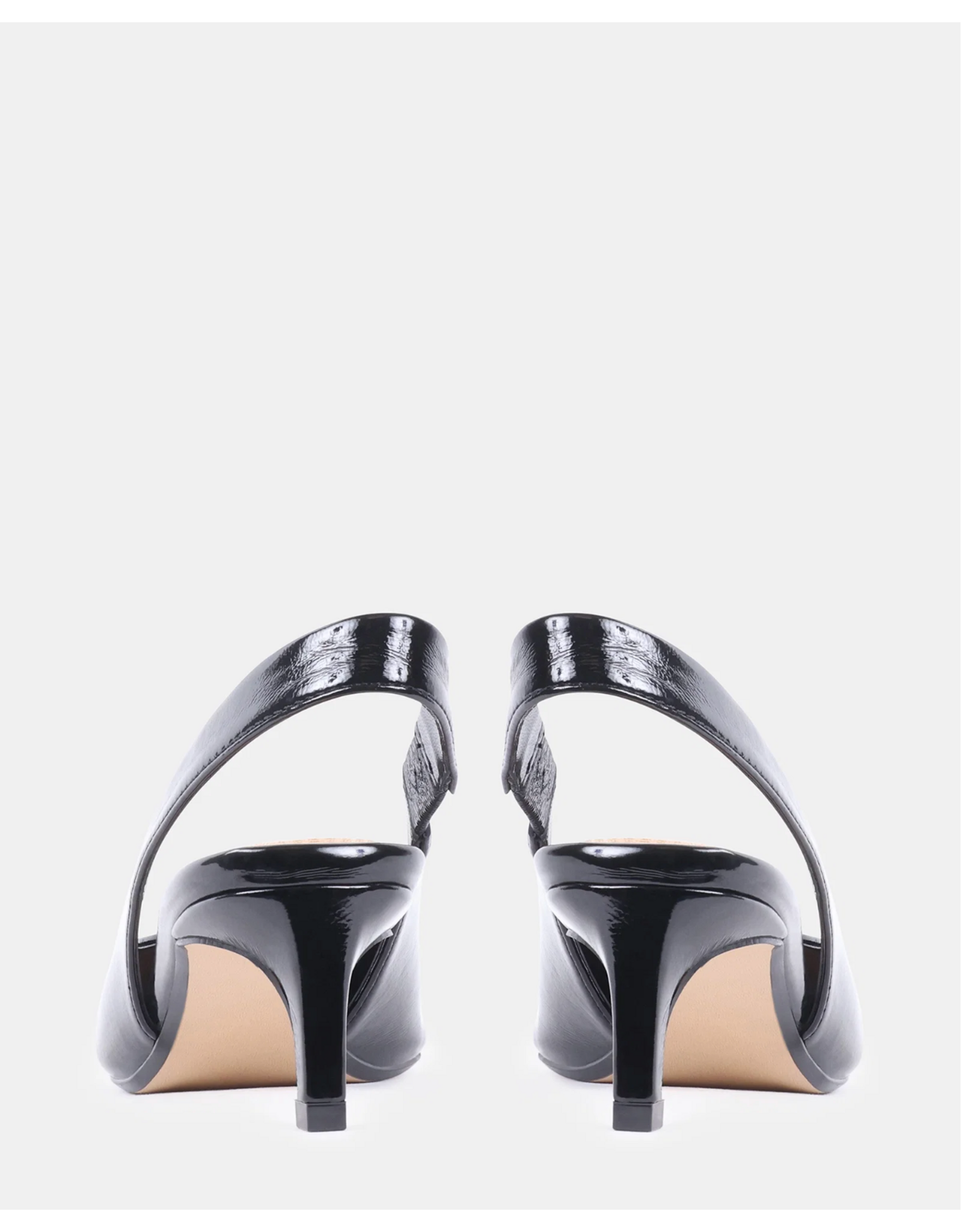 Steve Madden Steve Madden - Carmen Faux Leather Patent Slingback Pump (Black)