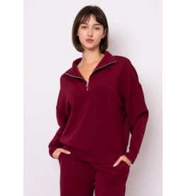 RD Style RD Style - Seanni Soft Knit Long Sleeve Half Zip (Oxblood)