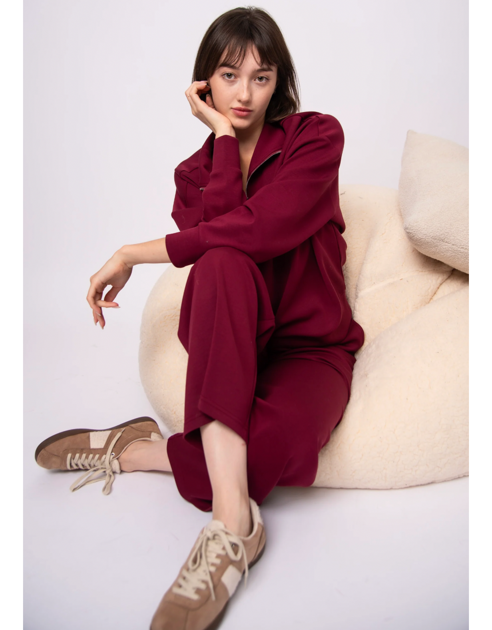 RD Style RD Style - Seanni Soft Knit Long Sleeve Half Zip (Oxblood)