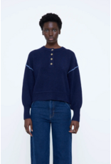 Wild Pony Wild Pony - Henley Neck Jumper (Navy Blue)