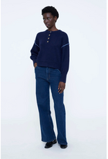 Wild Pony Wild Pony - Henley Neck Jumper (Navy Blue)