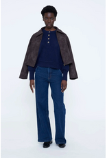 Wild Pony Wild Pony - Henley Neck Jumper (Navy Blue)
