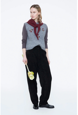 Wild Pony Wild Pony - Vest with Red Floral Embroidery (Grey)