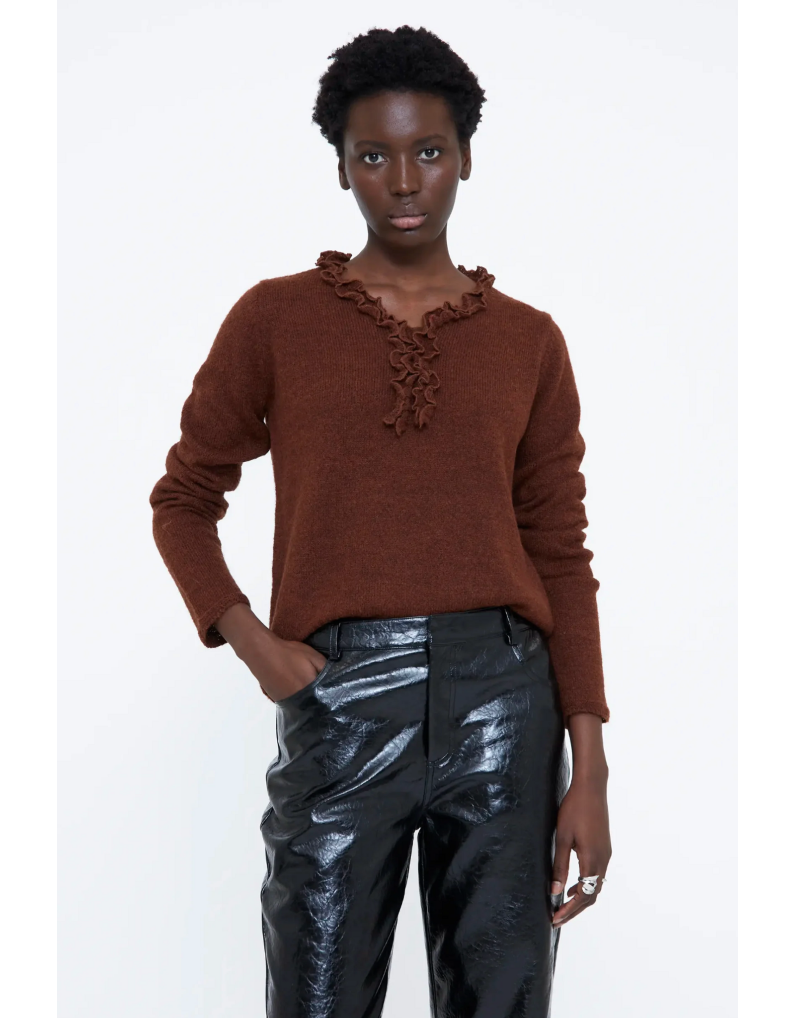 Wild Pony Wild Pony - Jumper with Mini Ruffles (Brown)