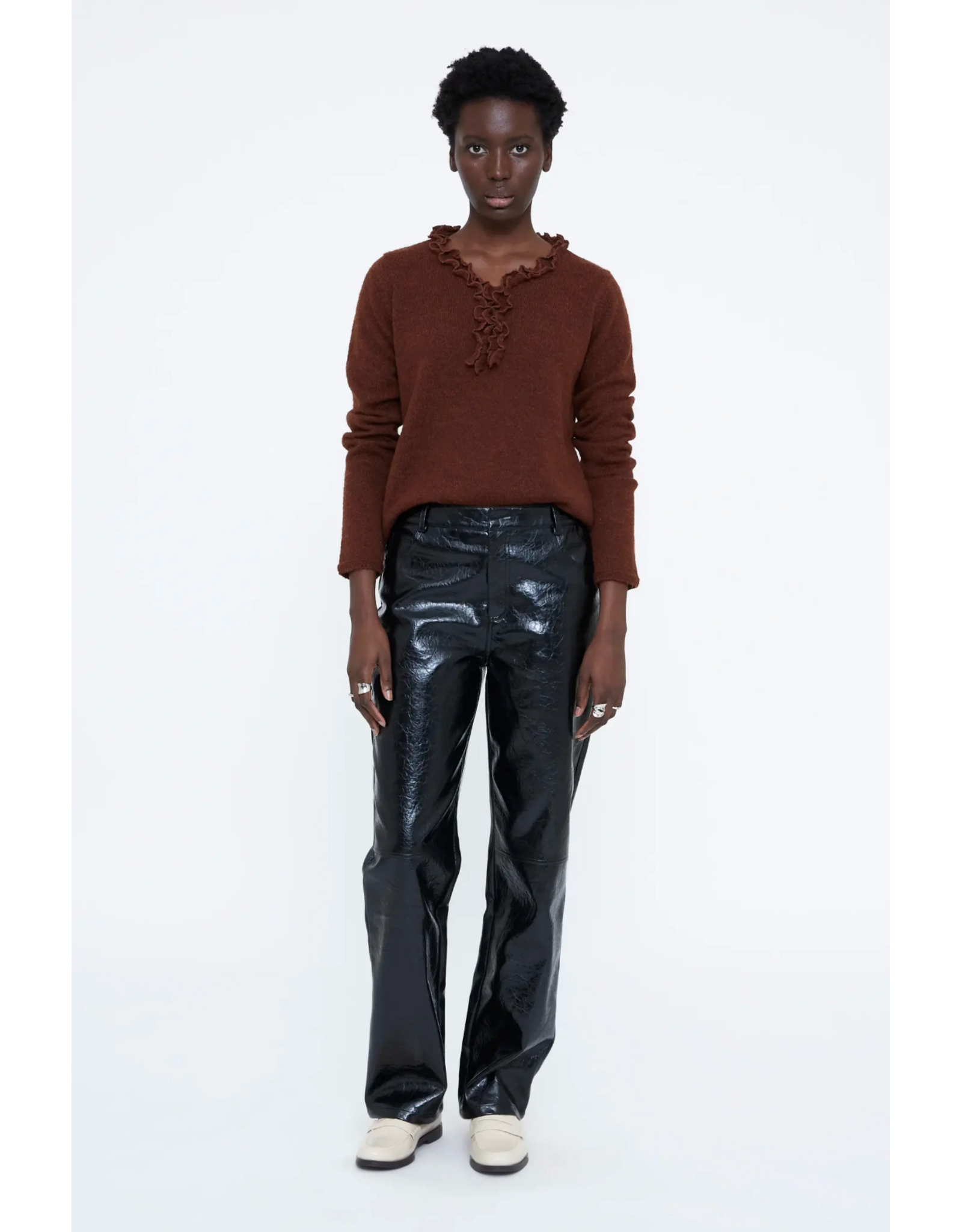 Wild Pony Wild Pony - Jumper with Mini Ruffles (Brown)