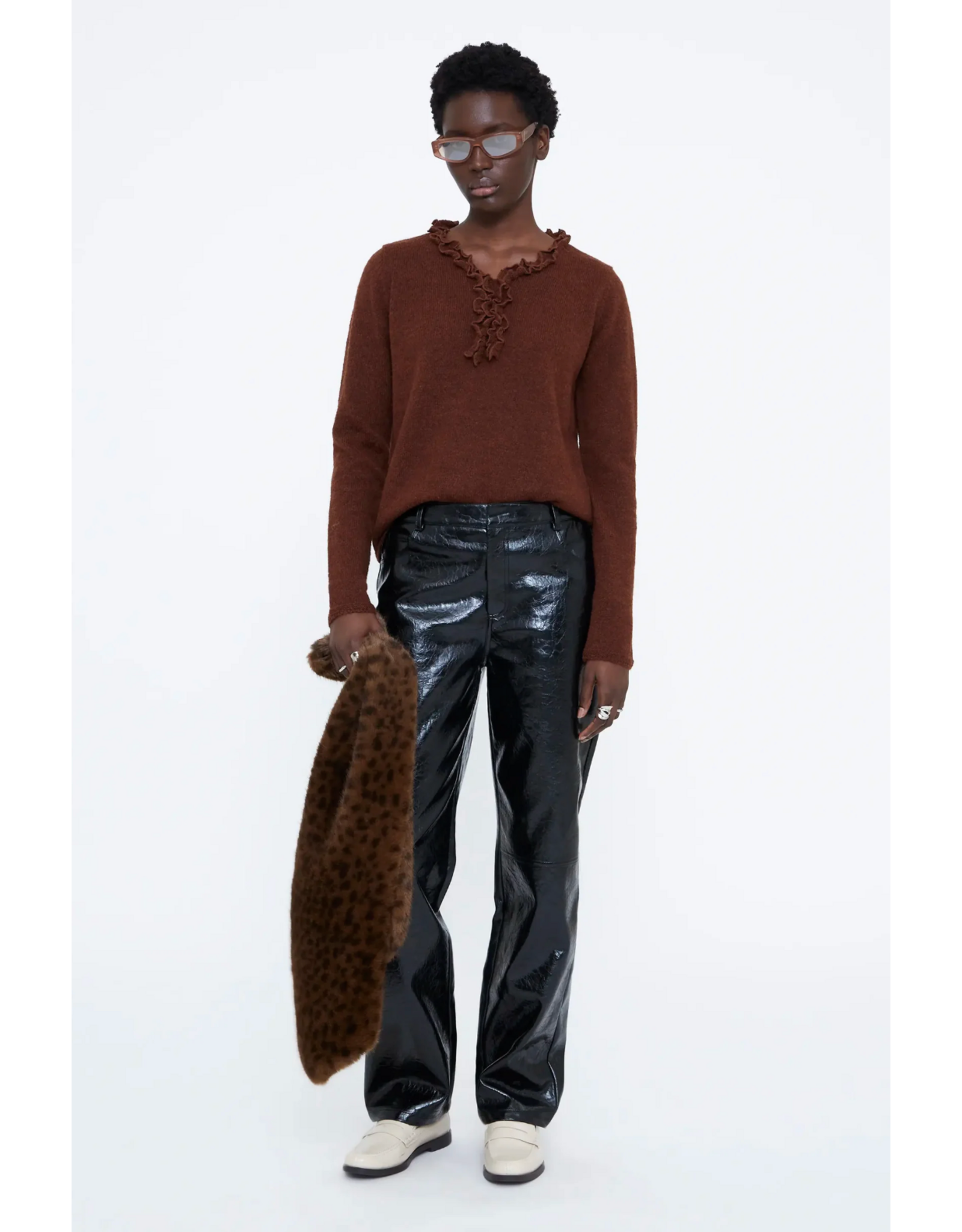 Wild Pony Wild Pony - Jumper with Mini Ruffles (Brown)