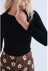 Compania Fantastica Compania Fantastica -  Ruffle Trim Top (Black)