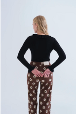Compania Fantastica Compania Fantastica -  Ruffle Trim Top (Black)