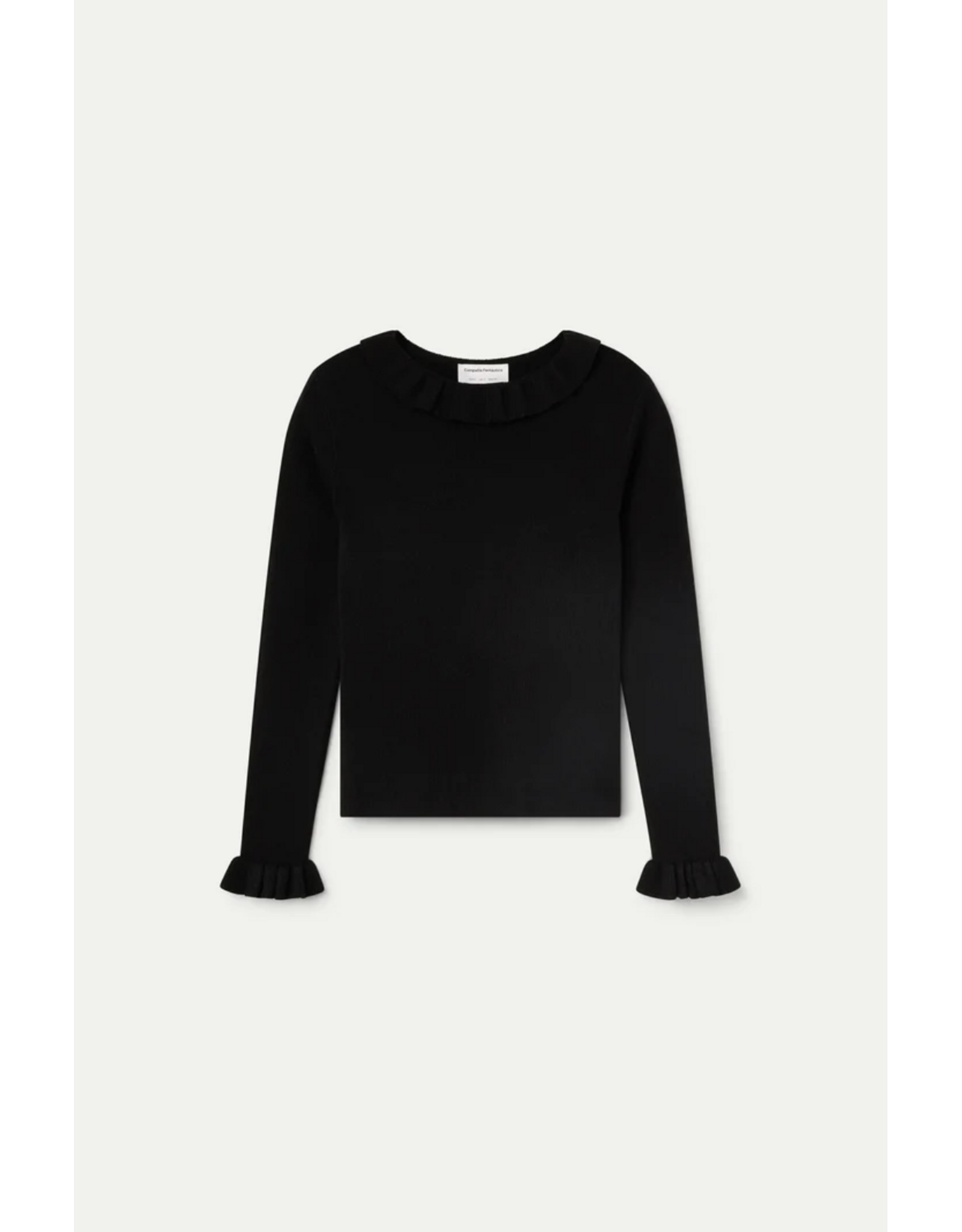 Compania Fantastica Compania Fantastica -  Ruffle Trim Top (Black)