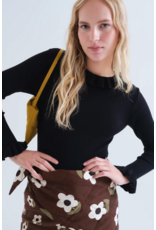 Compania Fantastica Compania Fantastica -  Ruffle Trim Top (Black)