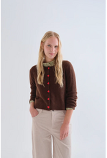 Compania Fantastica Compania Fantastica - Heart Button Cardigan (Brown)
