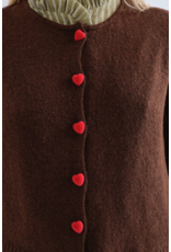 Compania Fantastica Compania Fantastica - Heart Button Cardigan (Brown)