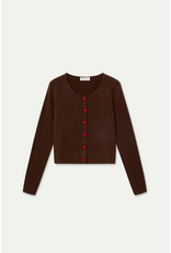 Compania Fantastica Compania Fantastica - Heart Button Cardigan (Brown)