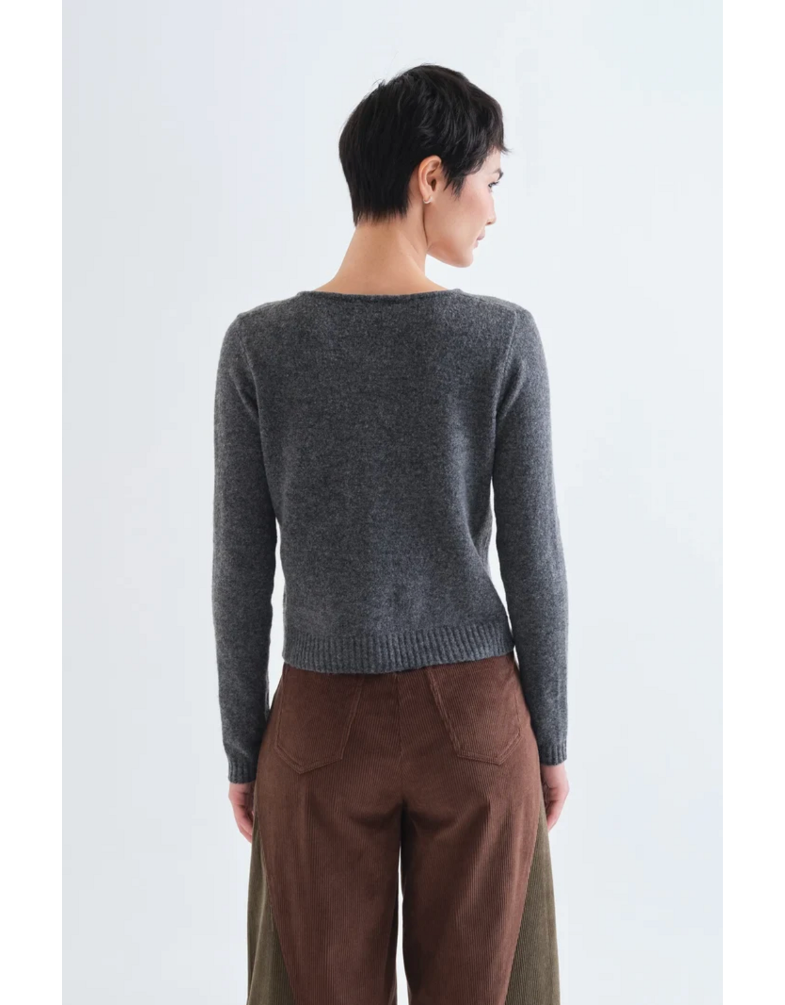 Compania Fantastica Compania Fantastica - Heart Button Cardigan (Grey)