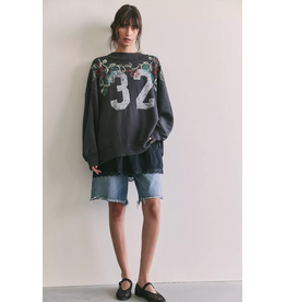 Free people Free People -   We The Free Palm Spring Turtleneck Graphic Pullover (Washed Black Combo)