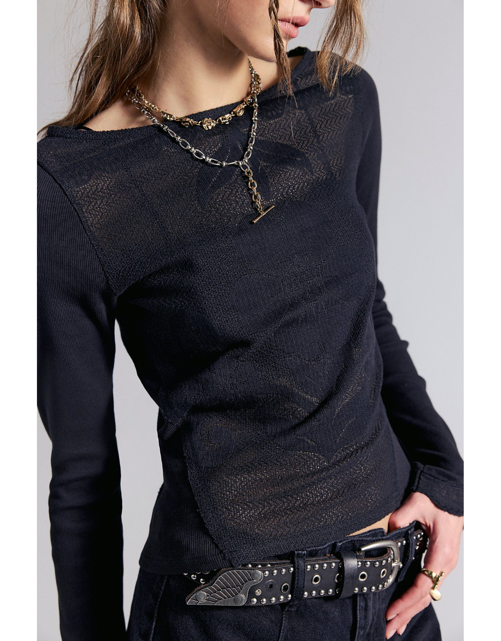 Free people Free People -  Delilah Long Sleeve Top (Black)
