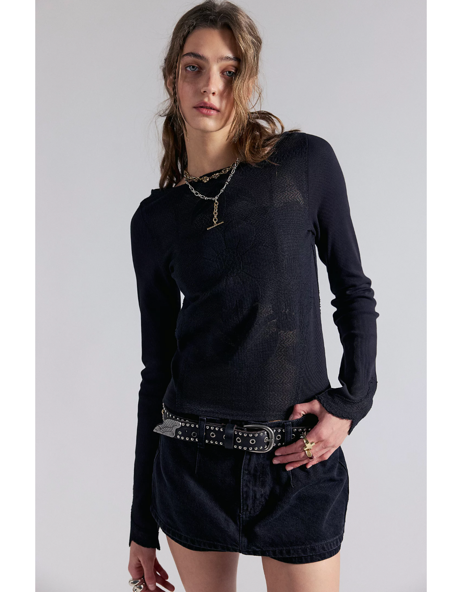 Free people Free People -  Delilah Long Sleeve Top (Black)