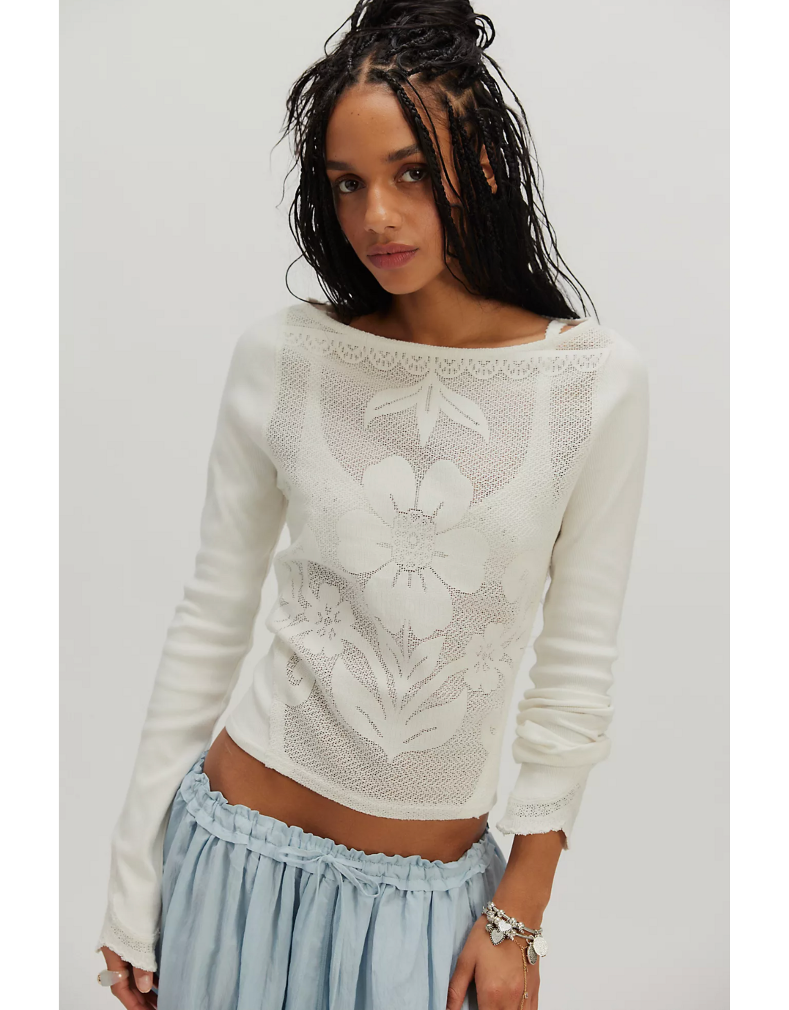 Free people Free People -  Delilah Long Sleeve Top (Clean Ivory)