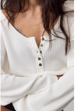 Free people Free People -  We The Free Montreal Oversized Thermal Henley (Clean Ivory)