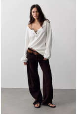 Free people Free People -  We The Free Montreal Oversized Thermal Henley (Clean Ivory)