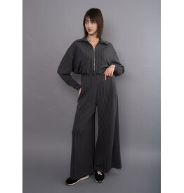 RD Style RD Style - Caressa Striped Soft Knit Wide Leg Pant (Charcoal)