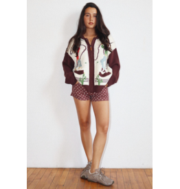 Bailey Rose Cowgirl Knit Zip Cardigan (Cream - Brown)
