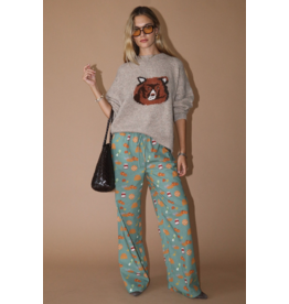 Bailey Rose Brown Bear Graphic Knit Pullover (Oatmeal)