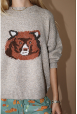 Bailey Rose Brown Bear Graphic Knit Pullover (Oatmeal)
