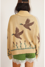 Bailey Rose Knit Zip Cardigan (Mallard - Tan)