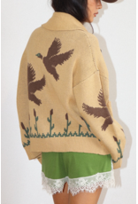 Bailey Rose Knit Zip Cardigan (Mallard - Tan)