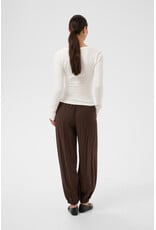 Kaffe Kaffe - Liddy Deep V Neck Long Sleeve Tee (Chalk)