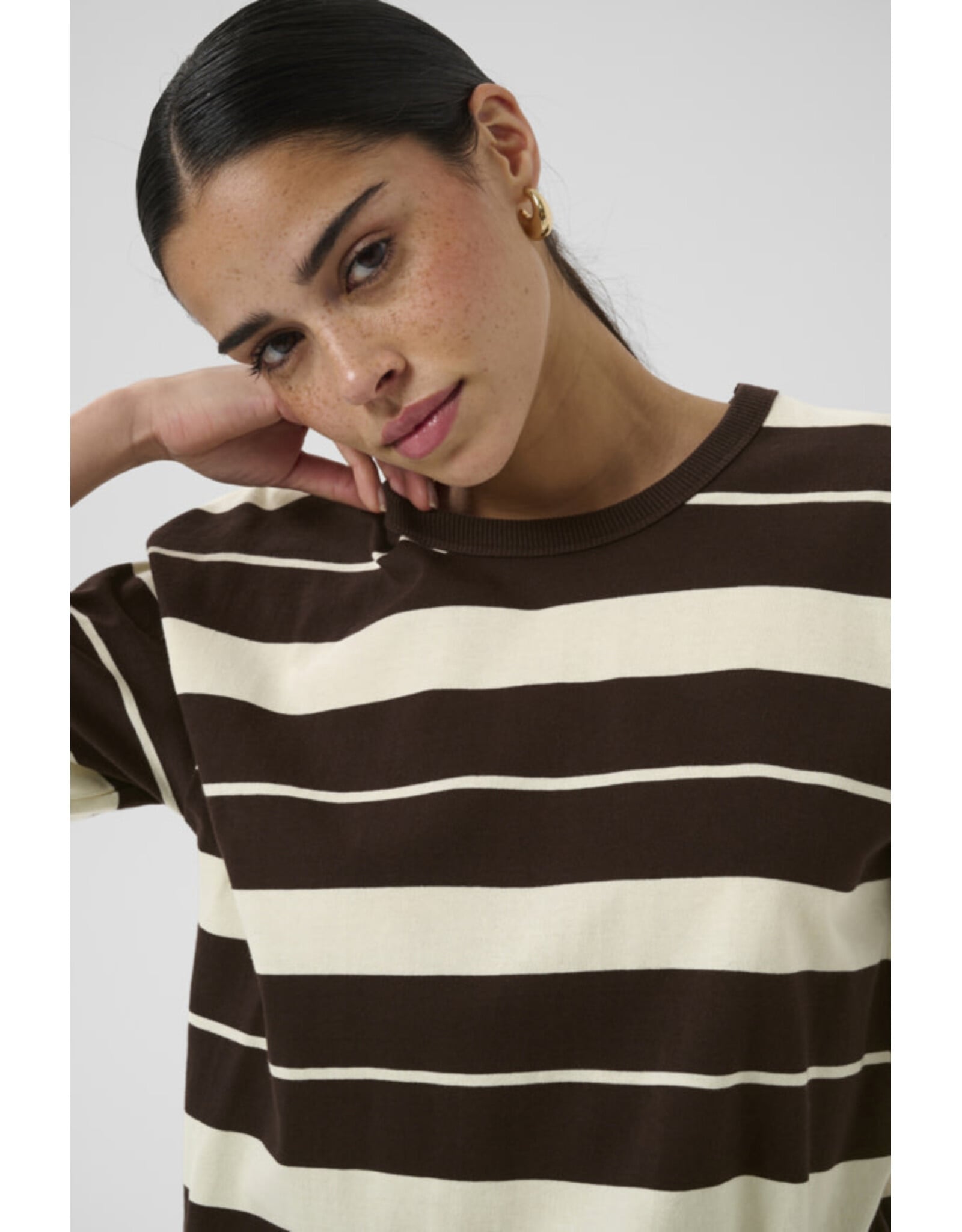 Kaffe Kaffe - Winny Striped Tee (Coffee Bean)