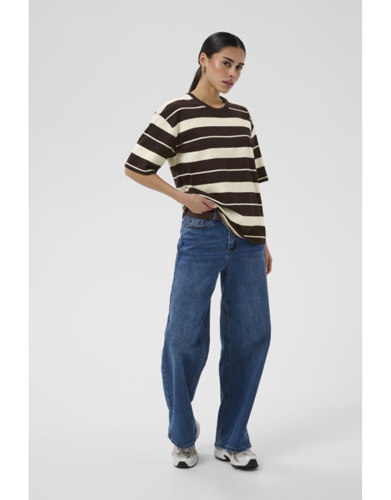 Kaffe Kaffe - Winny Striped Tee (Coffee Bean)