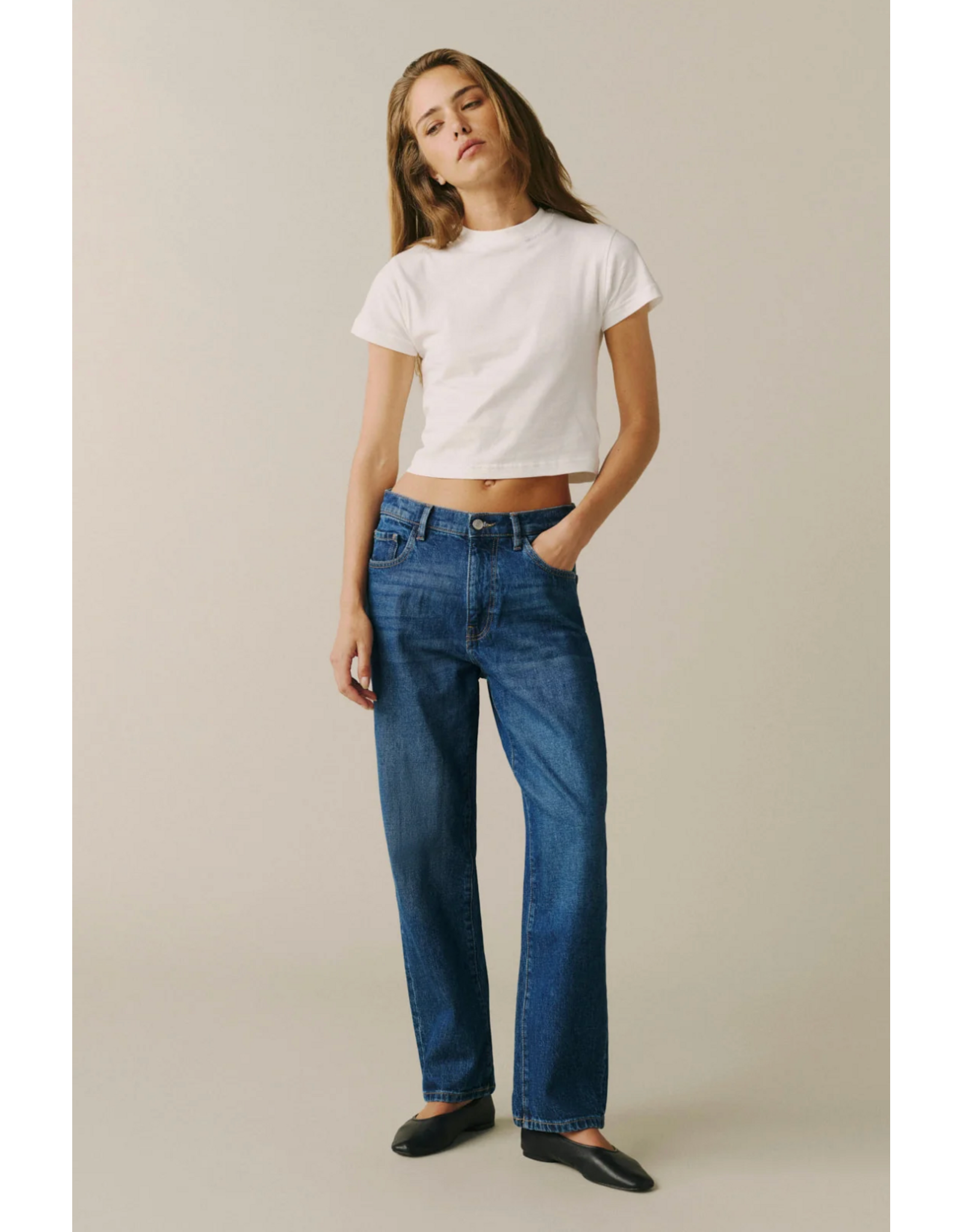 WARP + WEFT WARP + WEFT - San Low Slung Boyfriend Jean 28" (Settle Down)