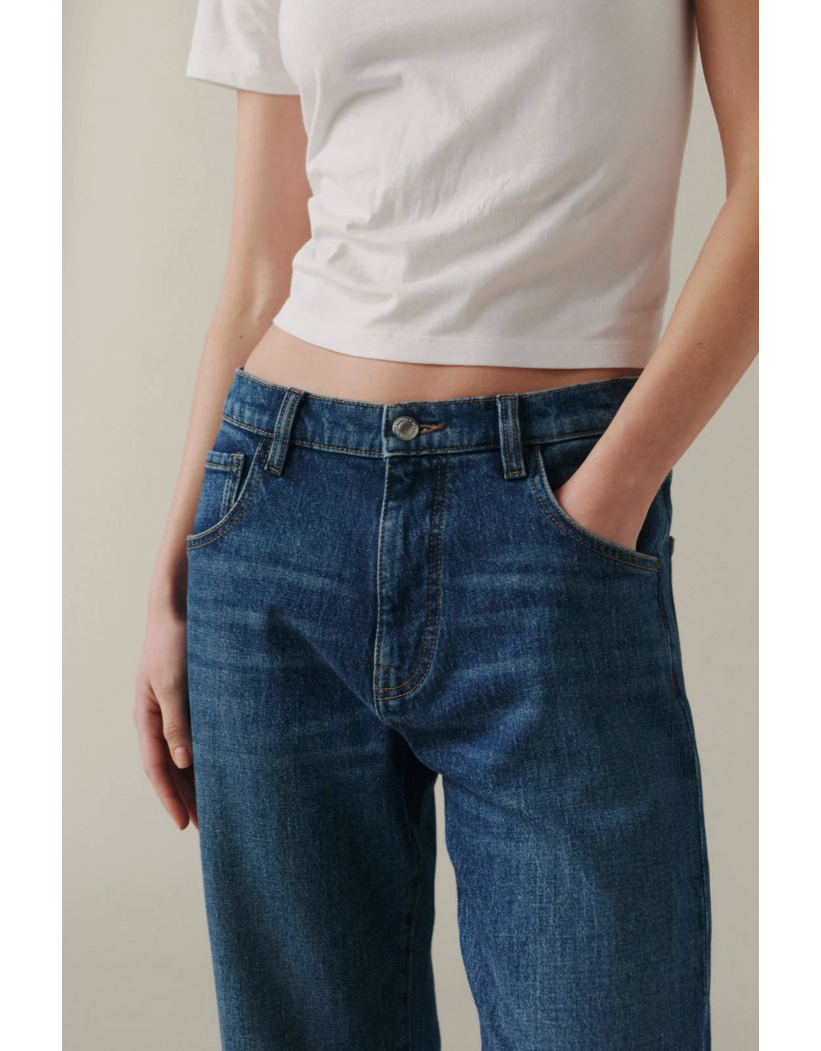 WARP + WEFT WARP + WEFT - San Low Slung Boyfriend Jean 28" (Settle Down)