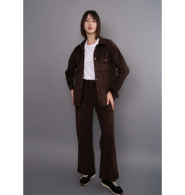RD Style RD Style - Sadina Faux Suede Button Up (Deep Brown)
