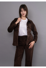 RD Style RD Style - Sadina Faux Suede Button Up (Deep Brown)