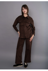 RD Style RD Style - Sadina Faux Suede Button Up (Deep Brown)