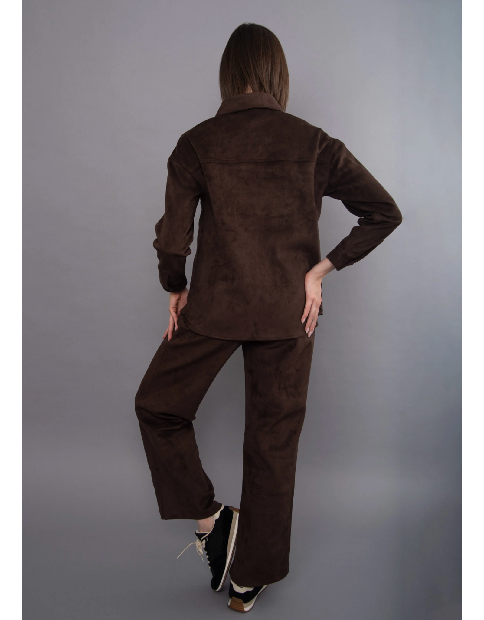 RD Style RD Style - Sadina Faux Suede Button Up (Deep Brown)