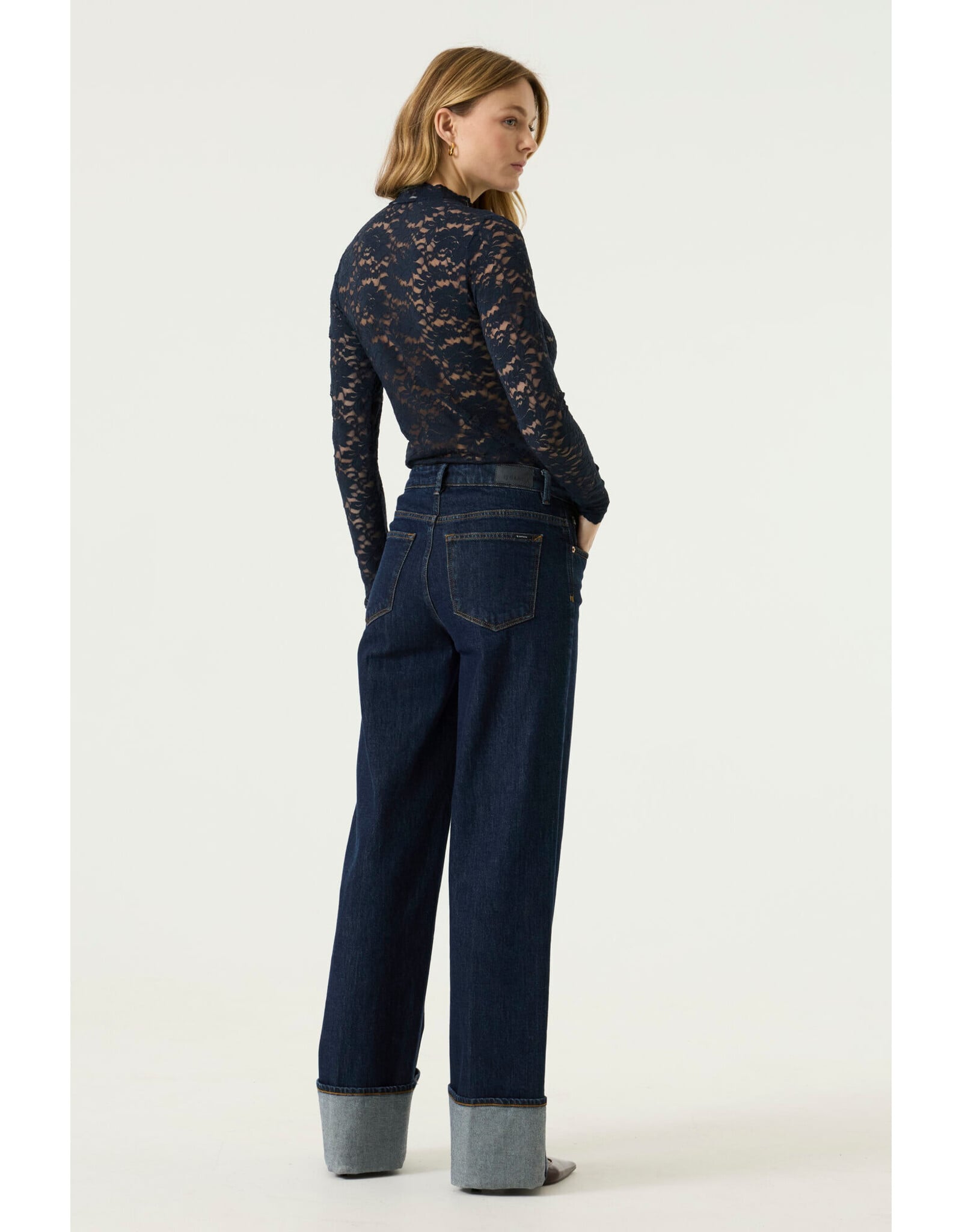 Garcia Garcia - High Neck Lace Top (Navy)