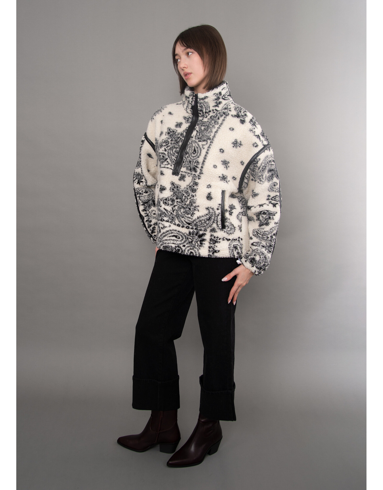 RD Style RD Style - Mila Printed Half Zip (Cream)