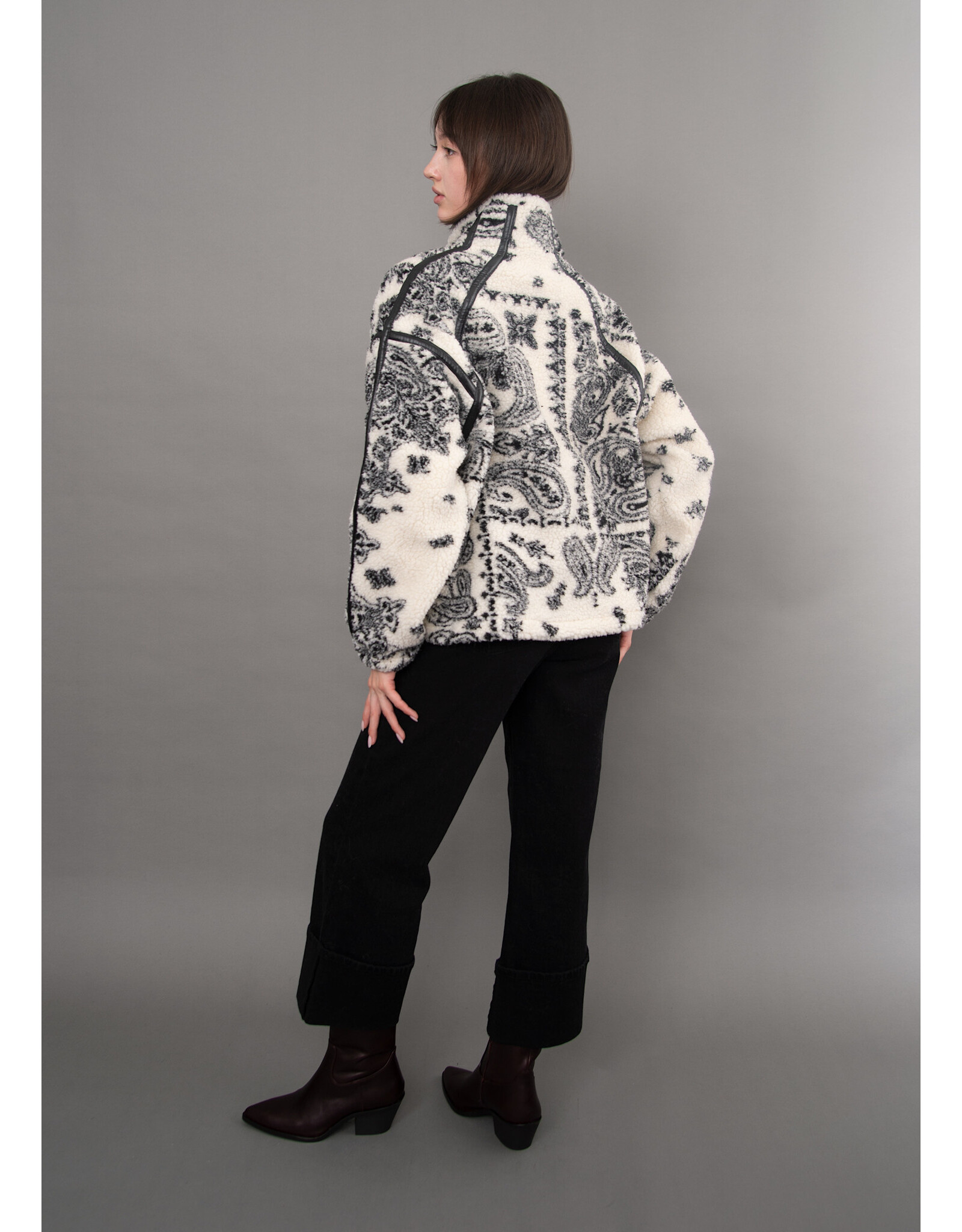 RD Style RD Style - Mila Printed Half Zip (Cream)