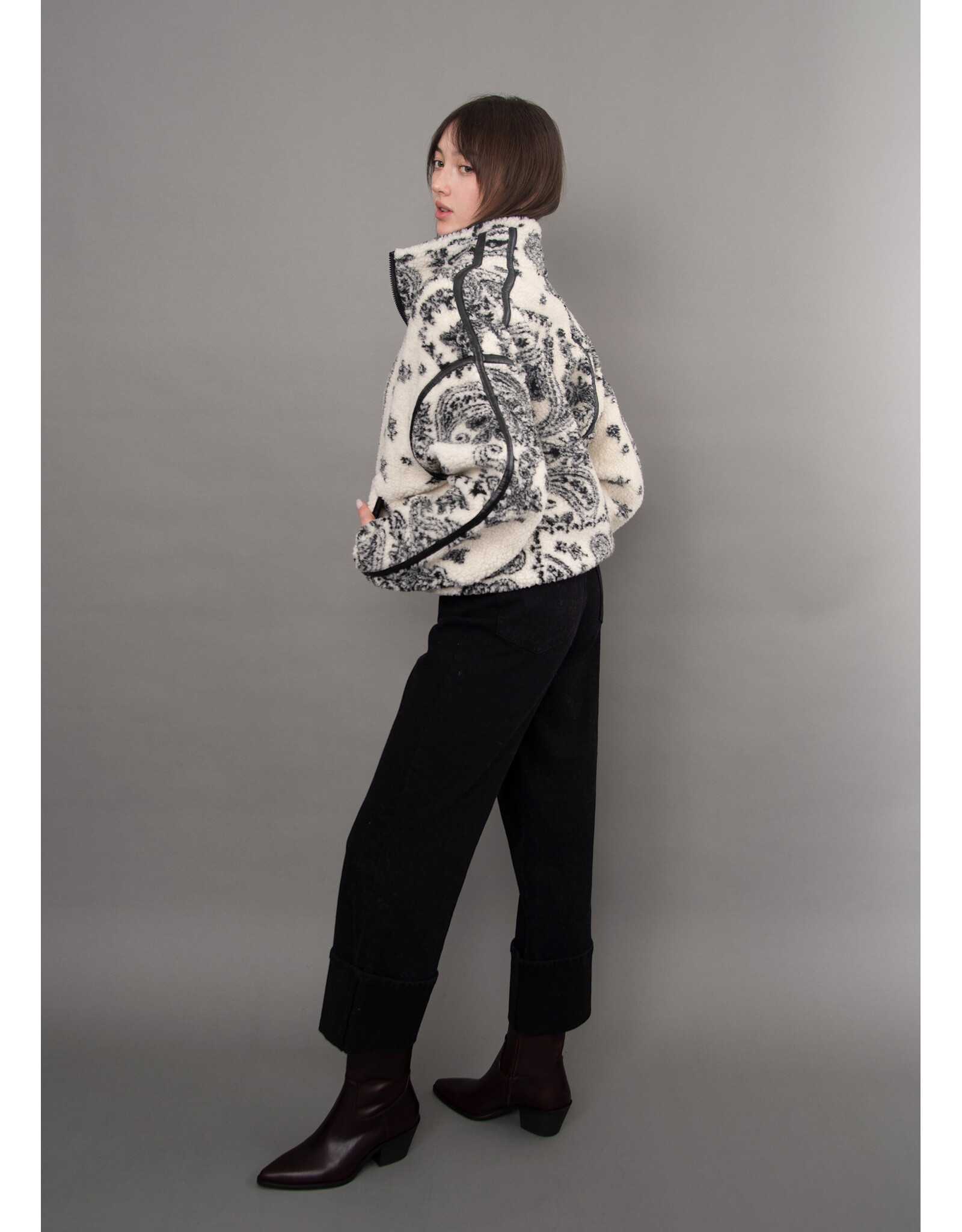 RD Style RD Style - Mila Printed Half Zip (Cream)