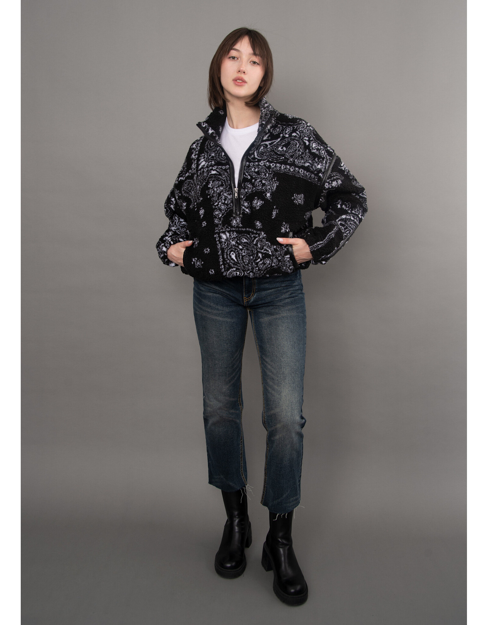 RD Style RD Style - Mila Printed Half Zip (Black)