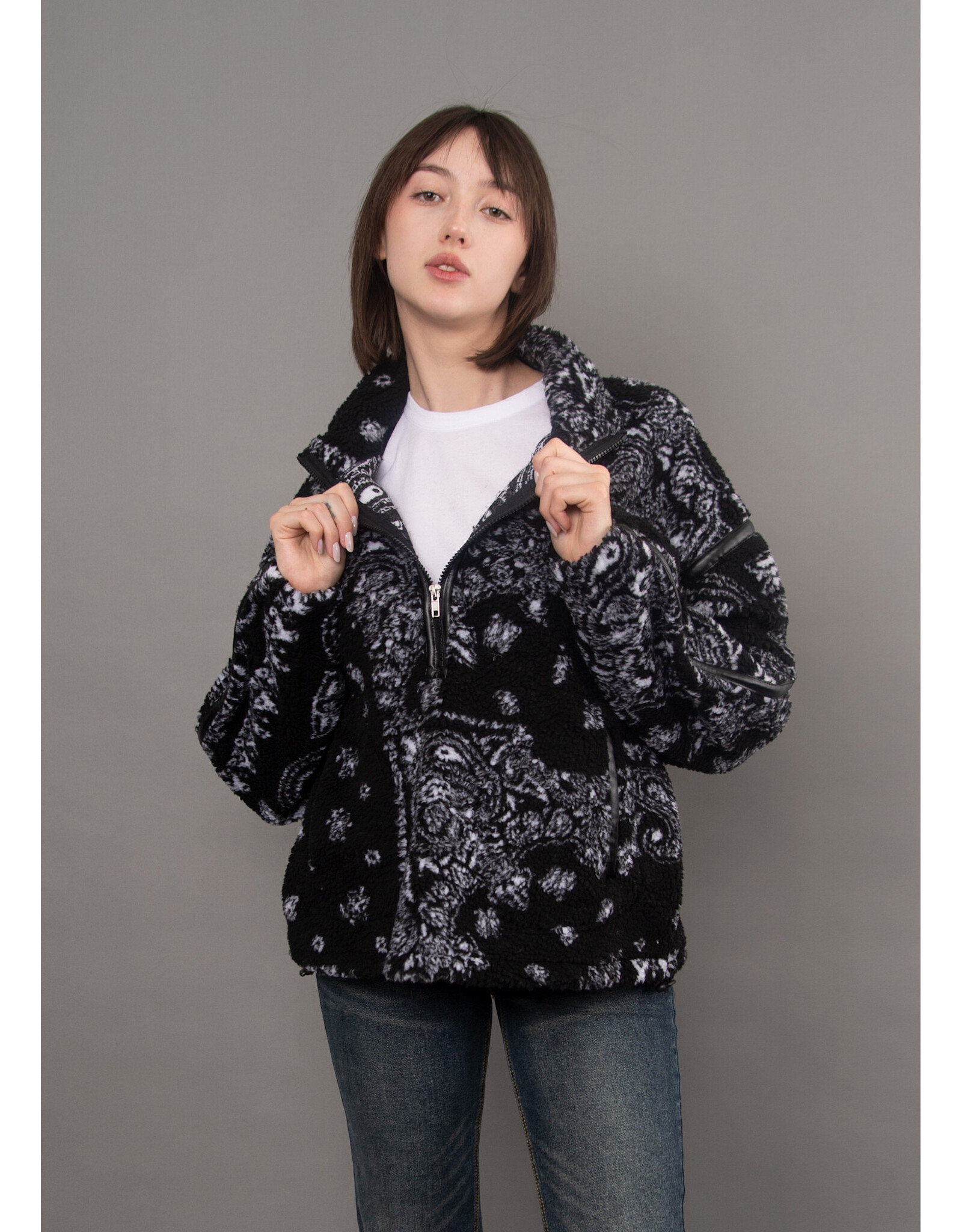 RD Style RD Style - Mila Printed Half Zip (Black)