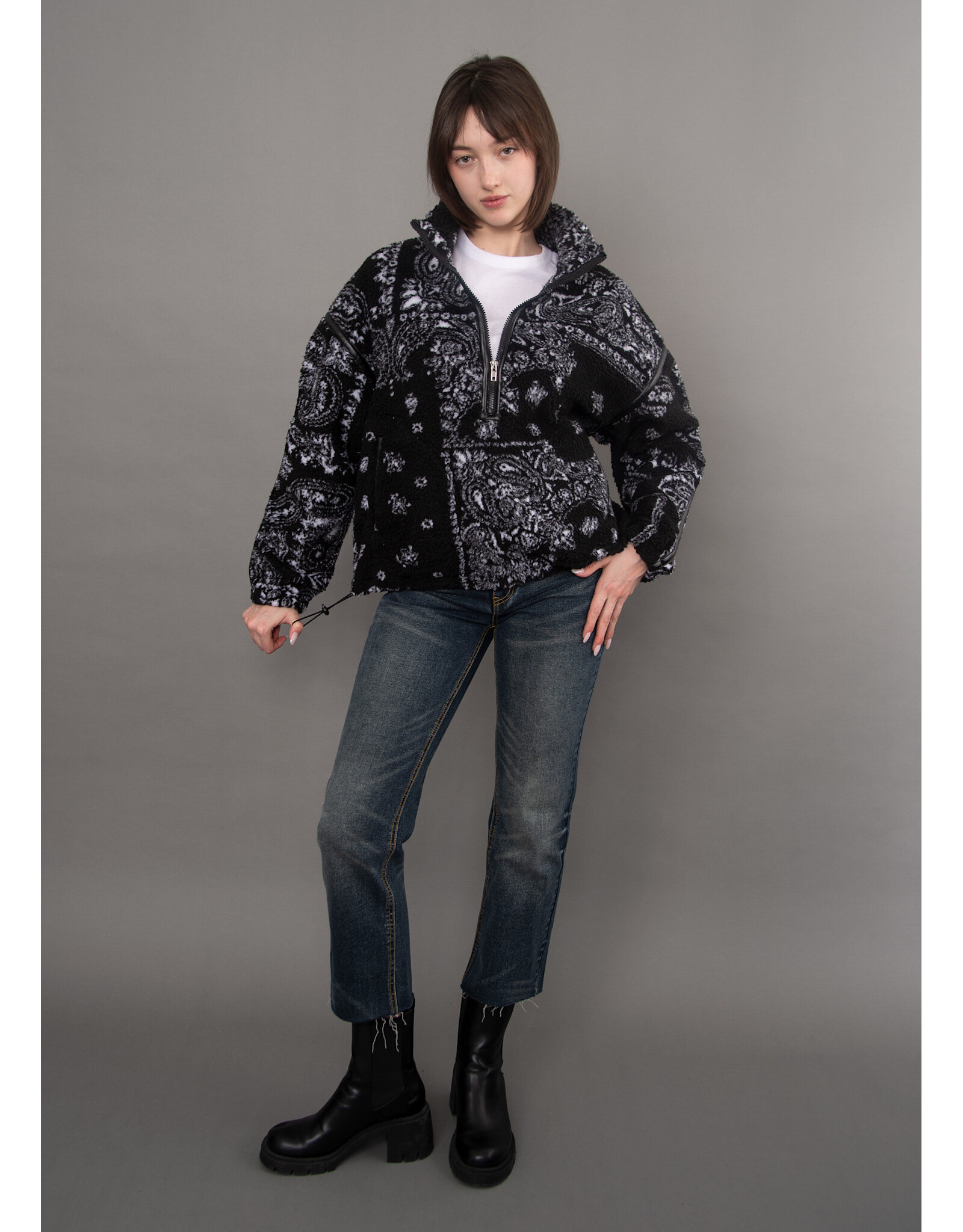 RD Style RD Style - Mila Printed Half Zip (Black)