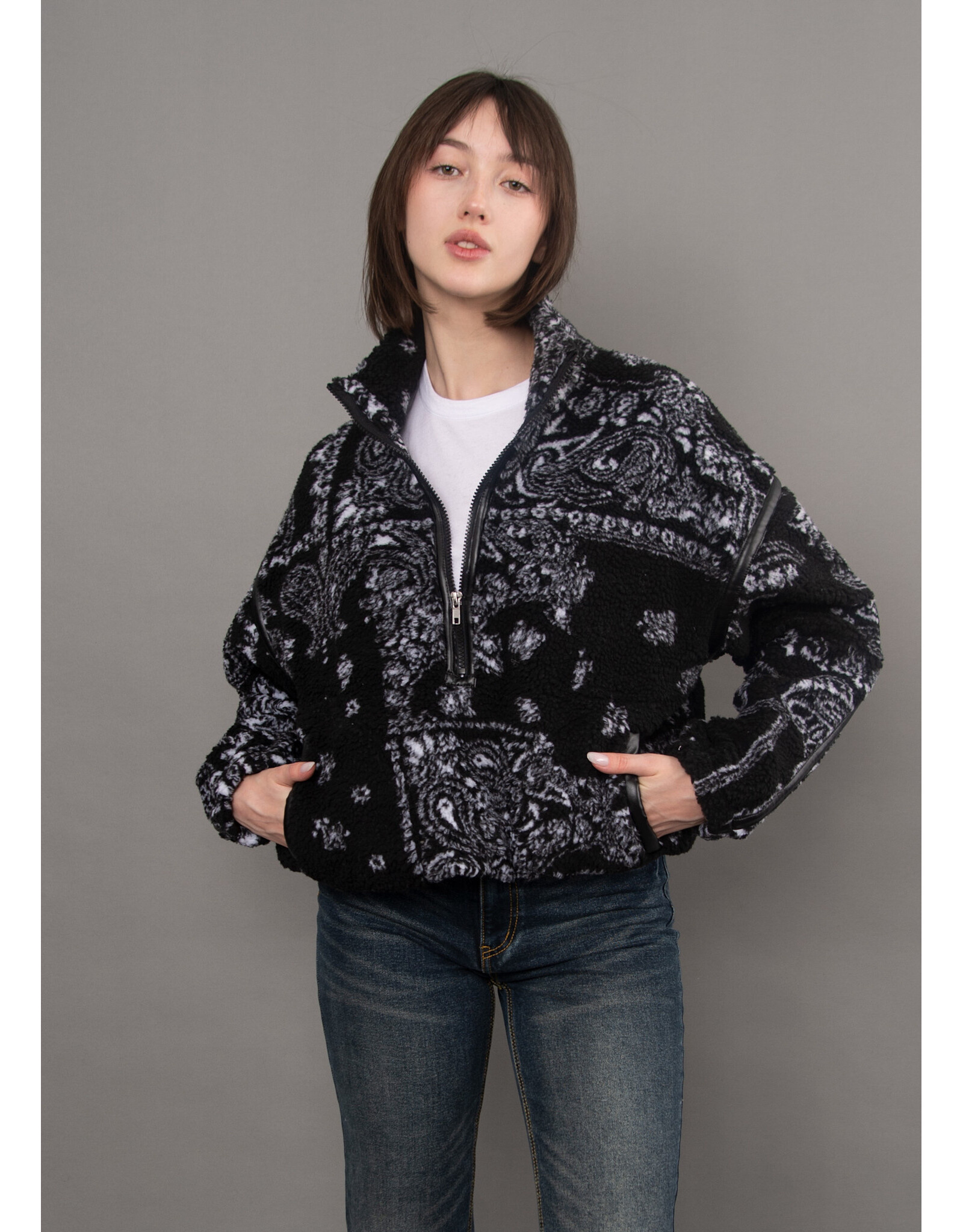 RD Style RD Style - Mila Printed Half Zip (Black)