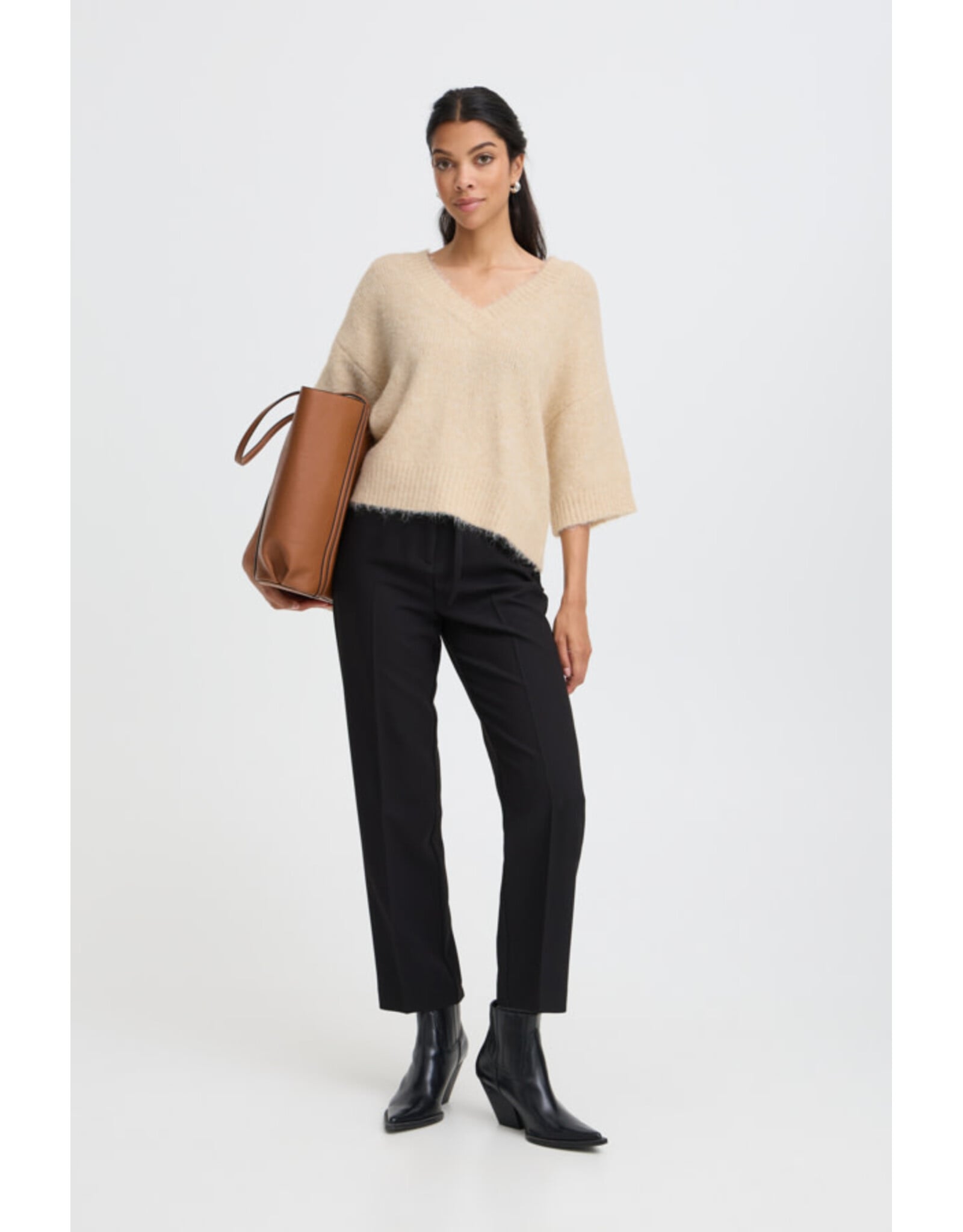 b.young b.young - Millers Short Sleeve Jumper (Birch)